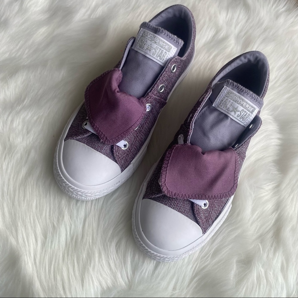 Purple Double Tongue Kids Converse | NWOT